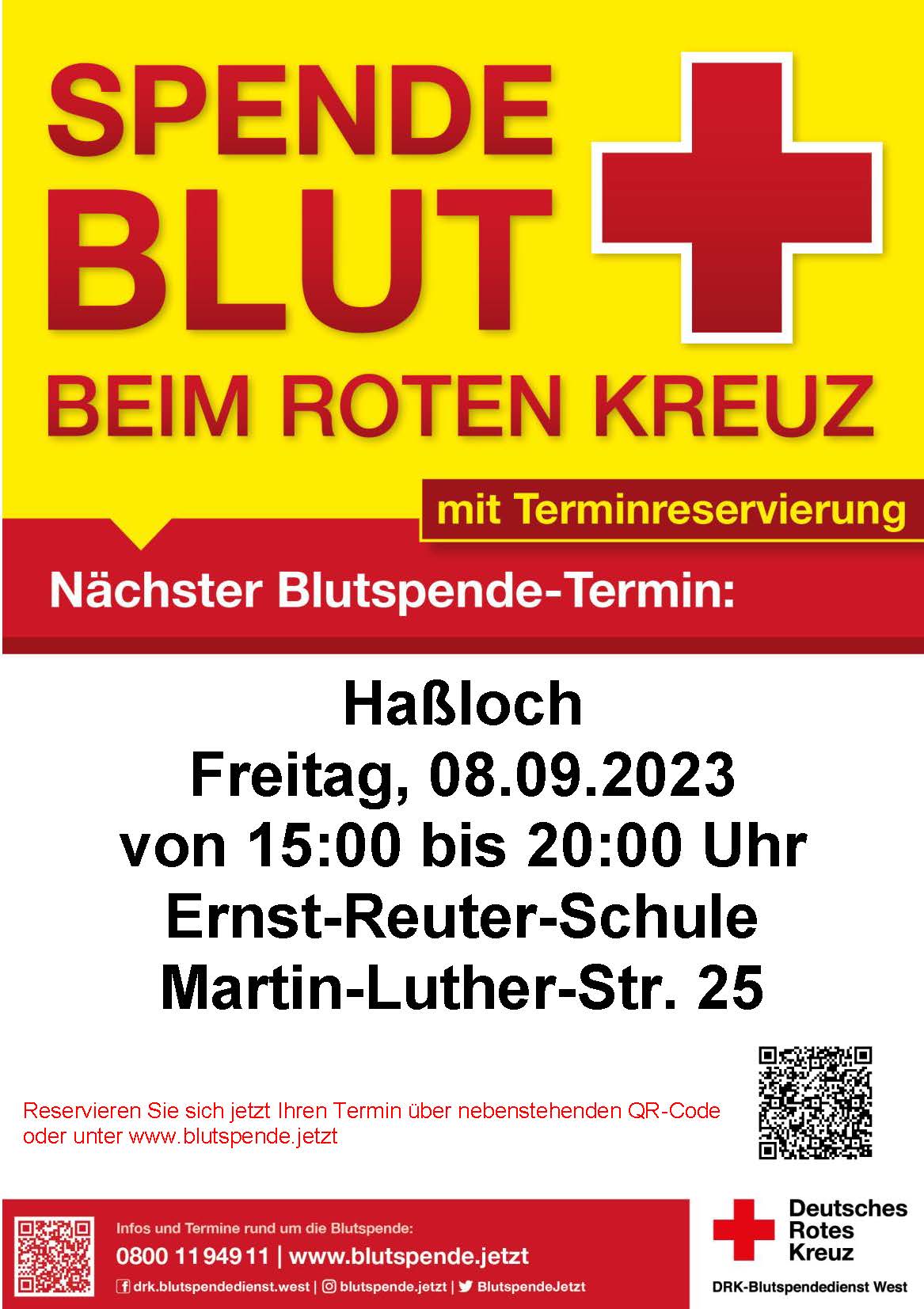 Blutspende 08.09.2023 in Haßloch