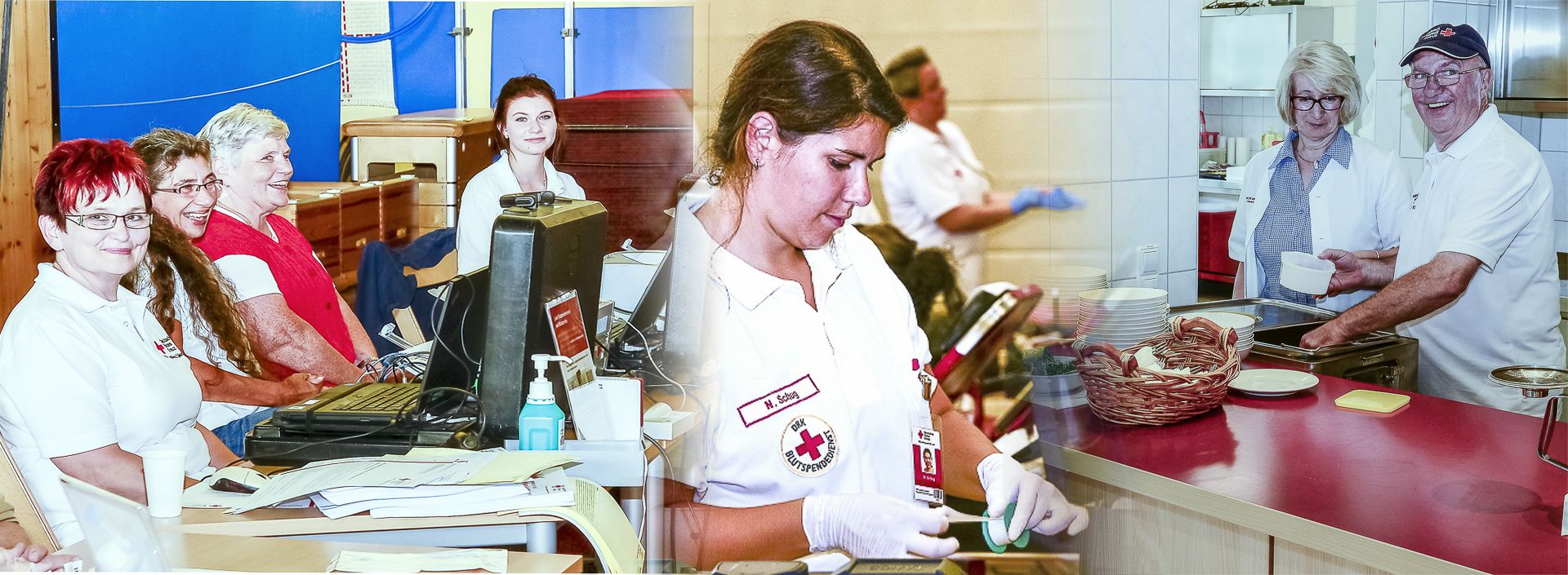 Foto: eine collage vom Blutspendetermin im August 2017